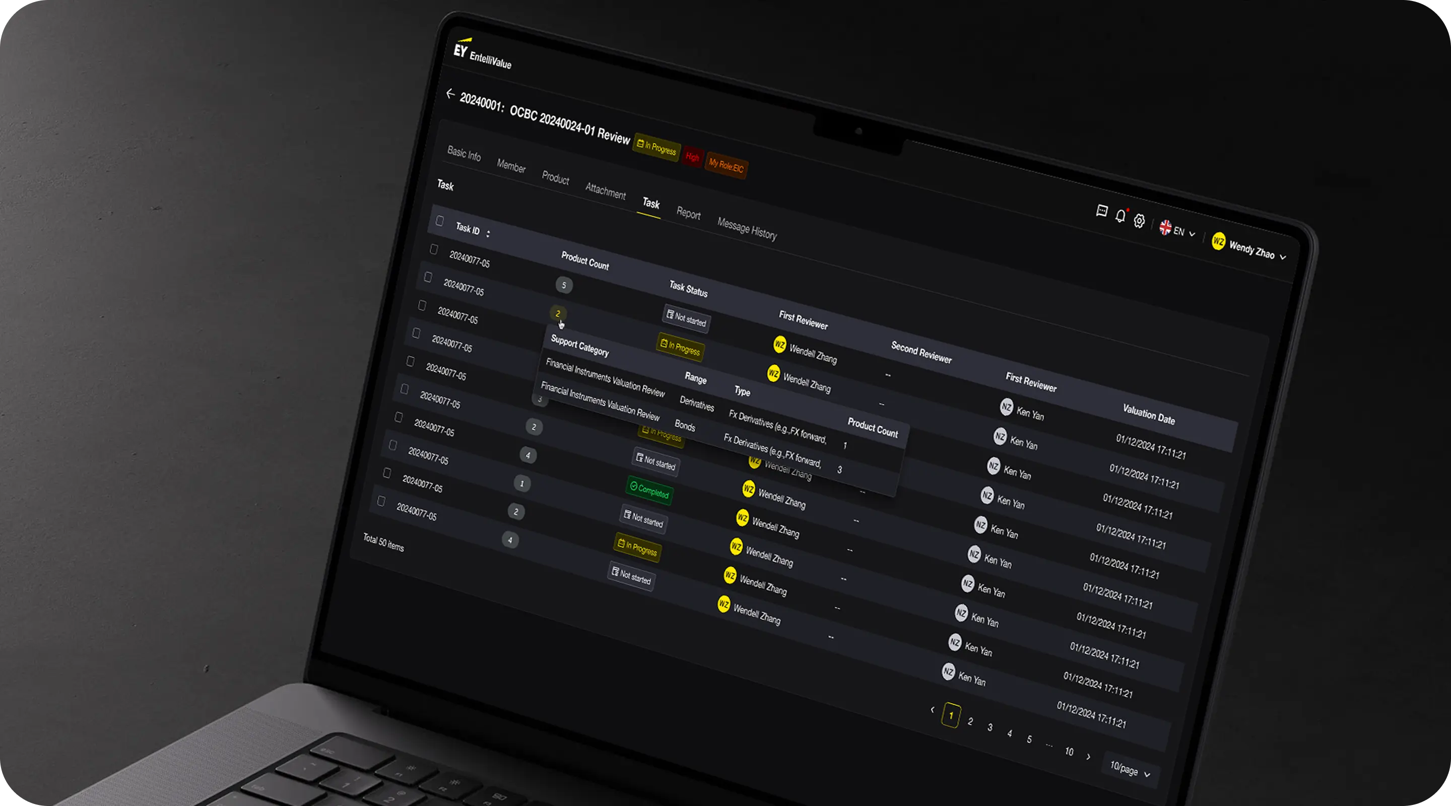 Task hover preview